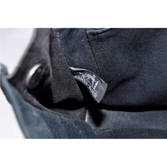 HERMES😍 Yell Line Fourre-Tout PM Toto Bag Canvas Black Gray - Picture 10 of 10